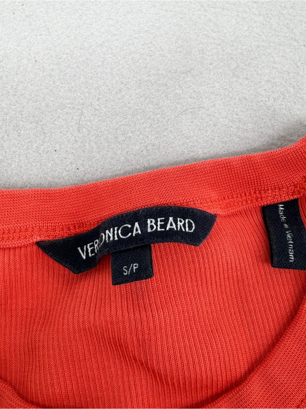 Veronica Beard Orange Ribbed Short Sleeve Top Small - Picture 3 of 6
